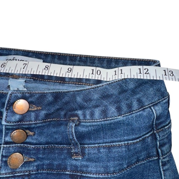 Refuge Women's Size 4 Blue High Waist Unhemmed  Dark Wash Stretch Denim Jeans - Picture 6 of 9